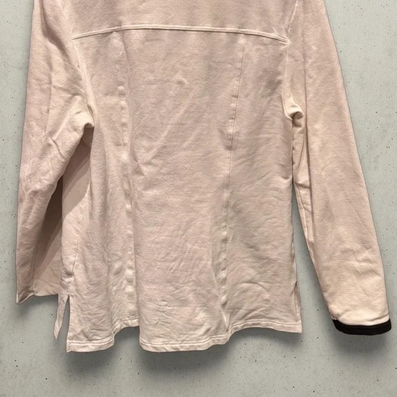 Boston proper White Quarter-Zip Pullover with Gold Accents XL - Picture 5 of 5